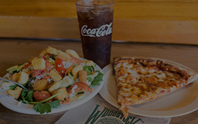 ONE SLICE<br>ONE SALAD<br>ONE SODA